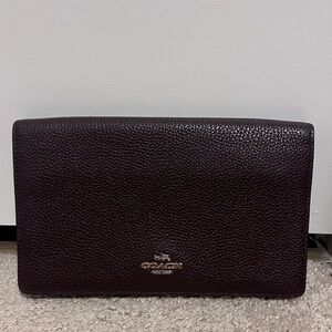Coach Brown Leather Clutch or Crossbody / Shoulder Bag  ( missing strap )